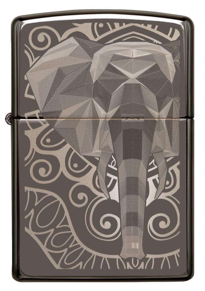 Front view of Elephant Fancy Fill Design Black Ice?«